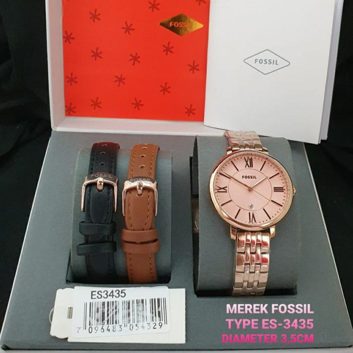 Jam Wanita Fossil ES3435 ES 3435 Fullset Box & Tali Cadangan 3.5cm