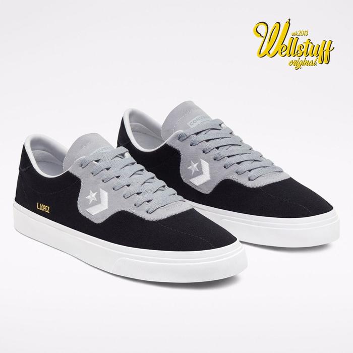 Sepatu Pria Converse Canvas Louie Lopez Pro Black Wolf Grey 167620C