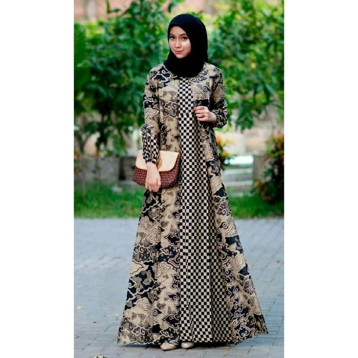 gamis batik jumbo / gamis batik modern / gamis batik terbaru2020