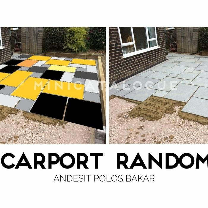 Batu Andesit Carport motif Random