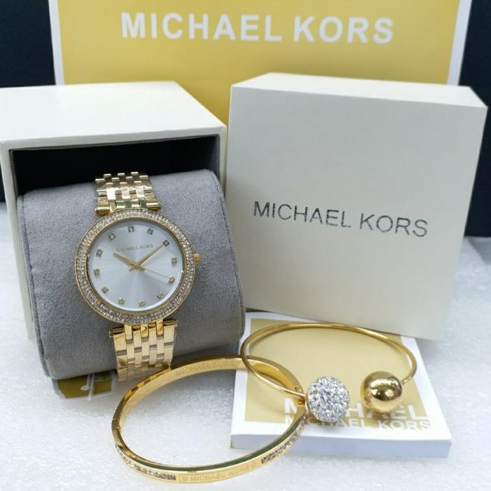 Jam Tangan Wanita Mic Haell Korss MK 3215 MK3215 Free Gelang Original