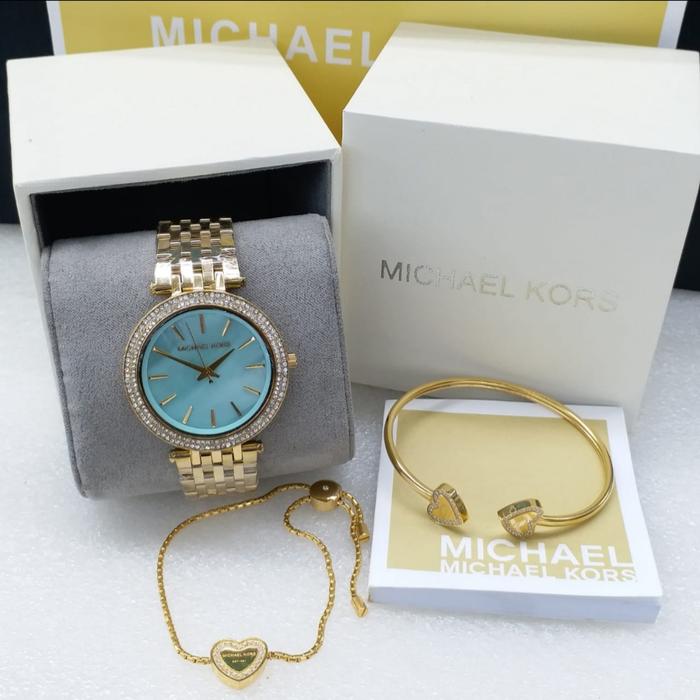 Jam Wanita Mic Haell Korss MK 3498 MK3498 Free Gelang Original 3.8cm