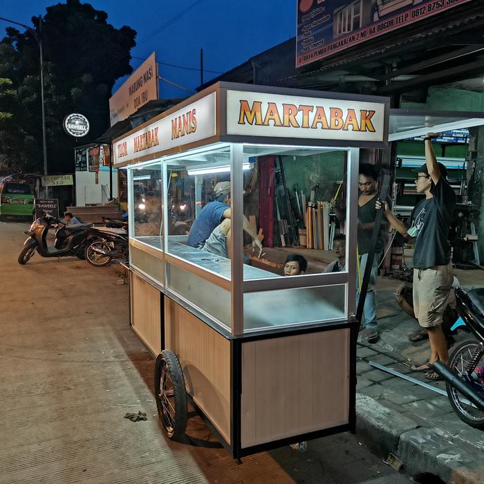 gerobak Alumunium martabak kualitas premium