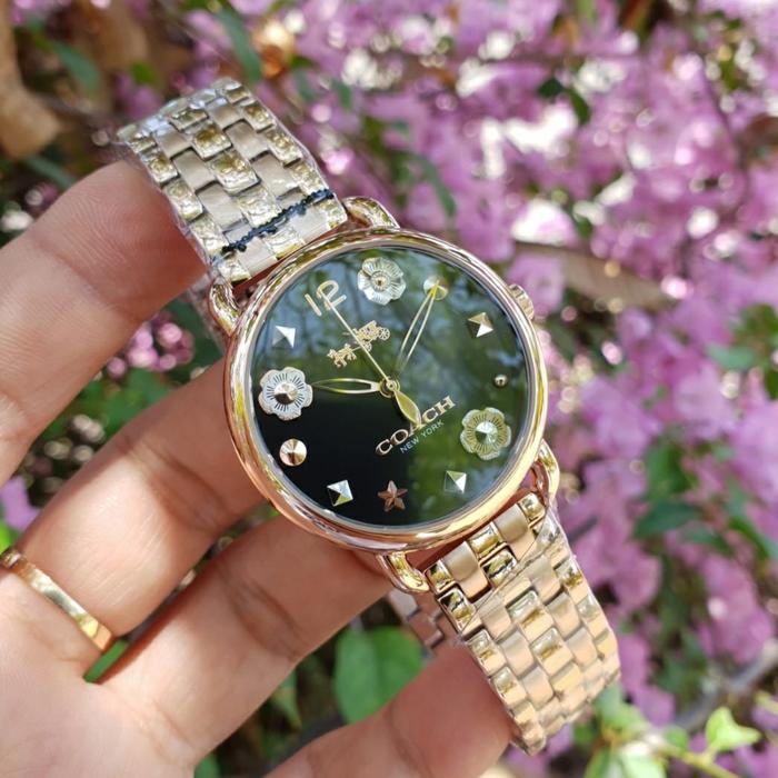 Jam Tangan Wanita Coach Flower New York 3.5cm S.Steel