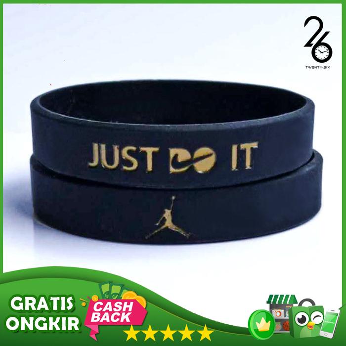 BRACELET TANGAN PRIA - GELANG KARET NIKE JORDAN SPORT ORIGINAL BLACK G