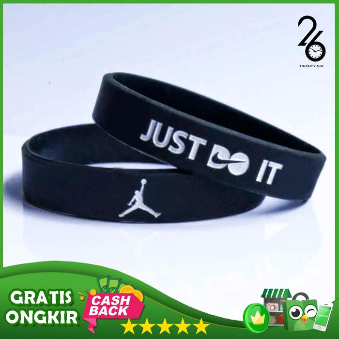 BRACELET TANGAN PRIA - GELANG KARET NIKE JORDAN SPORT ORIGINAL BLACK W