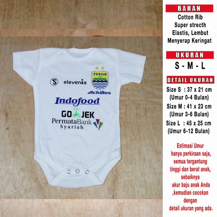 Jumper bayi Persib 2018 romper baju kaos kado newborn 0-12