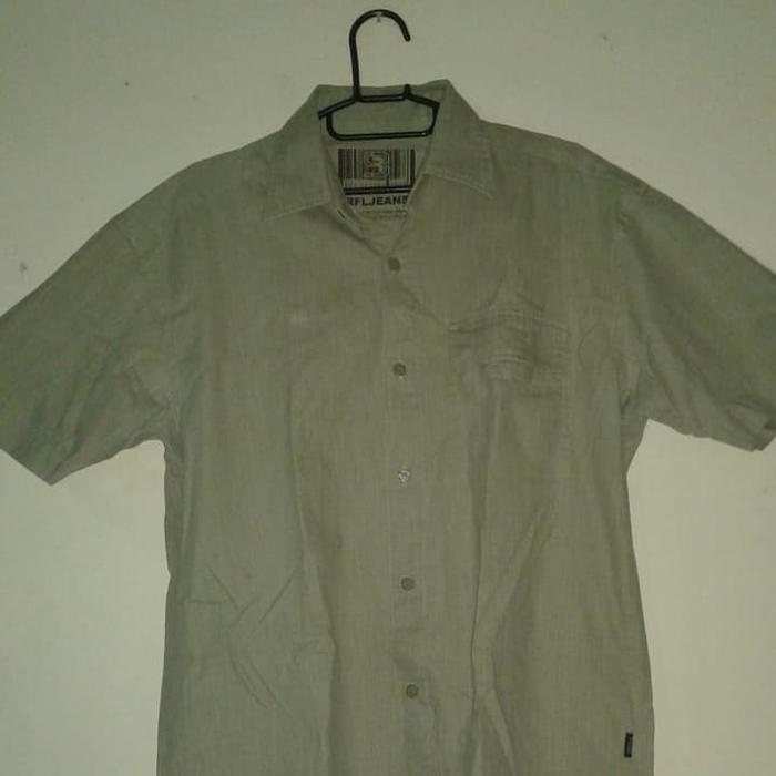 Kemeja vintage merek RFL Jeans warna krem kondisi istimewa like new