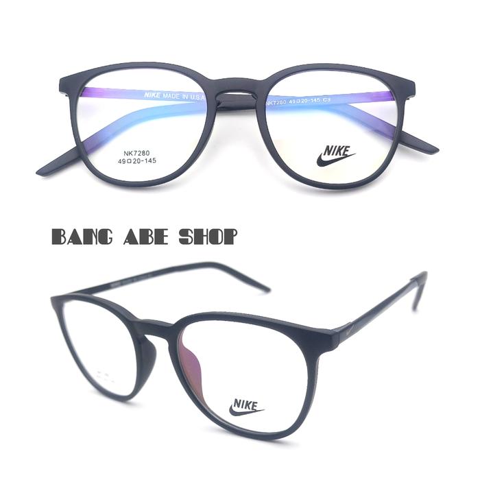 frame kacamata bulat oval Nike baca minus cylinder free lensa