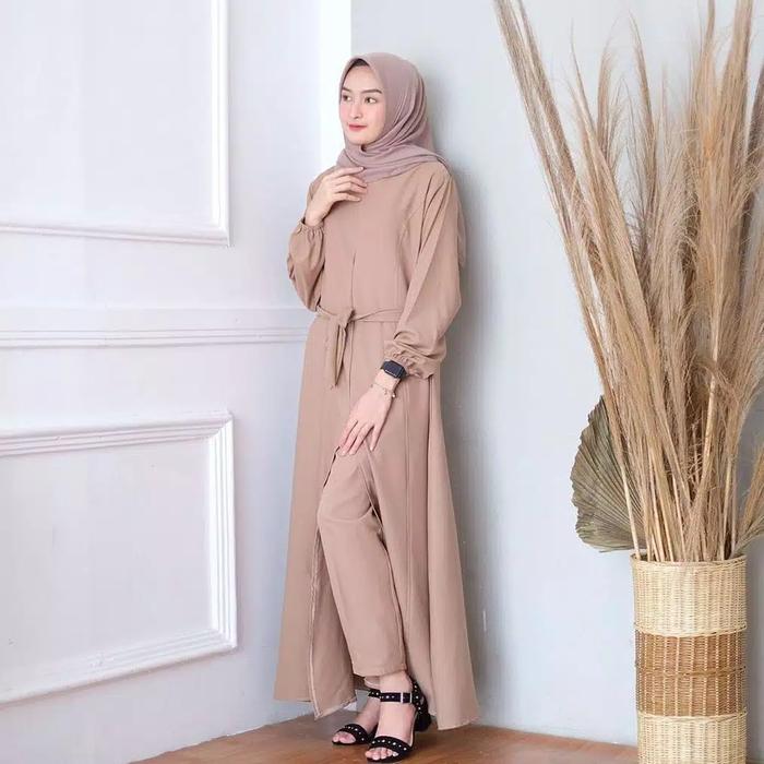 Tania Set | Setelan Dress Celana Muslim