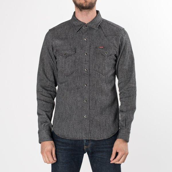 Iron Heart Salt & Pepper Knitted Jersey Western Shirt