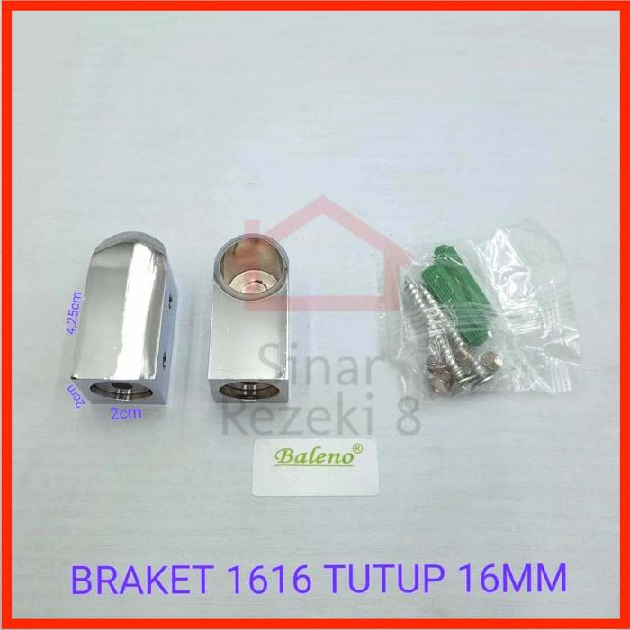 Bracket TUTUP 16 mm 5/8" inch / Ujung Topi Pipa Bulat Stainless Towel