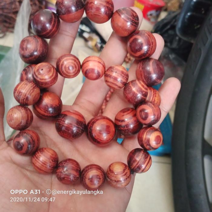 Gelang gaharu zebra merah Jumbo