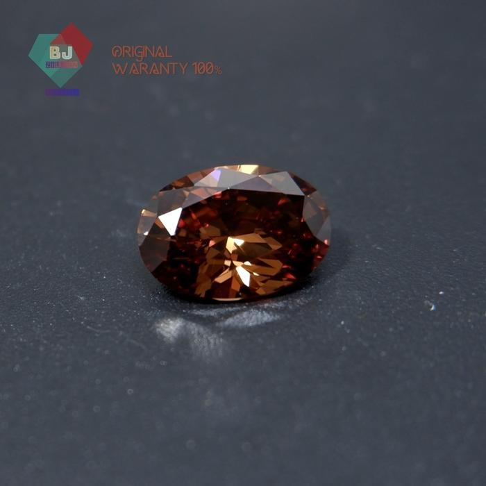 Permata Lab Diamond Fancy Brown Cubic Zirconia A6 Quality