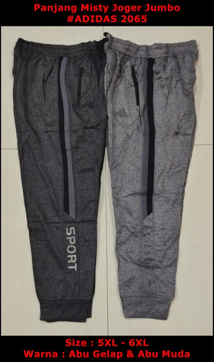 Celana Panjang Joger / Training 5XL & 6XL ADIDAS Grey/AbuTua&Muda 2065