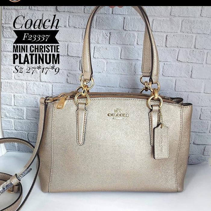 TAS COACH ORI MINI CHRISTIE PLATINUM LEATHER