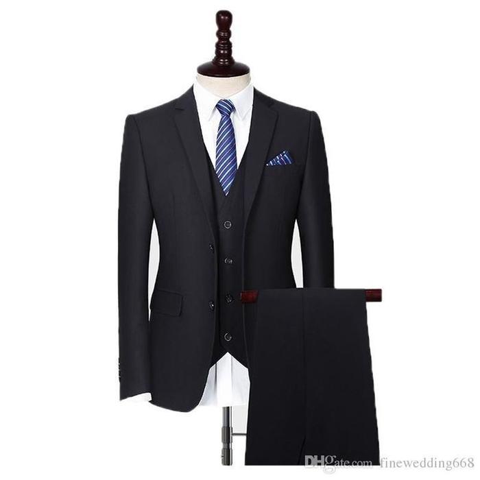 Black Nikayu Setelan Jas Pria Slimfit Premium 3in1 Blazer Celana Vest Hitam Formal Semi Wisuda Casua