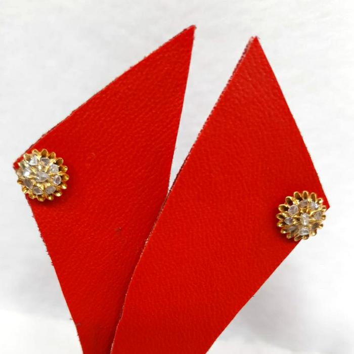 INT169GW58GW Anting giwang emas permata intan berlian bunga matahari