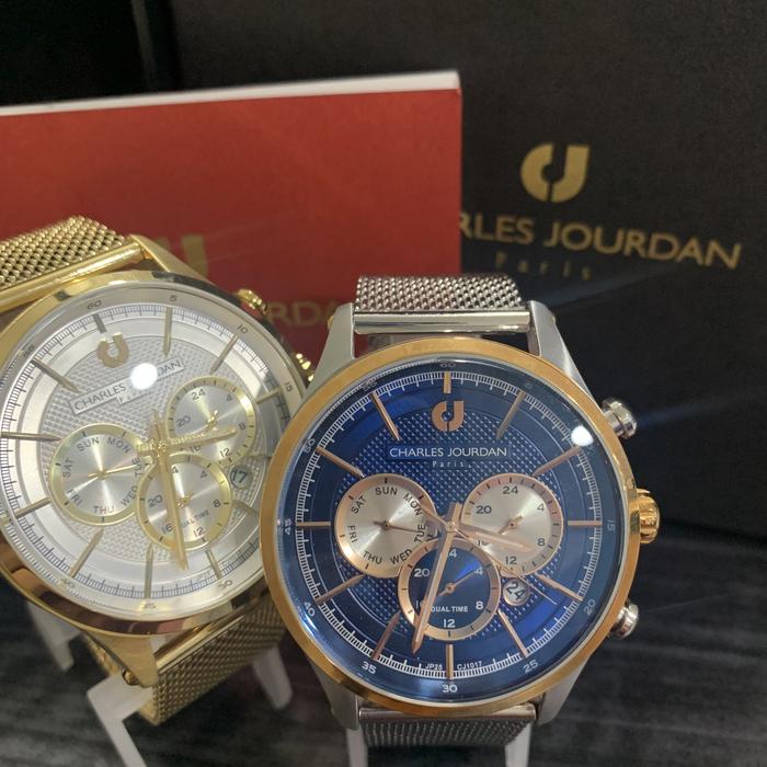 FOTO ASLI JAM TANGAN CHARLES JOURDAN PRIA ORIGINAL CJ 1017