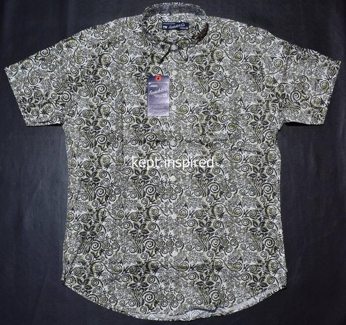 SCOTCH & CO Kemeja Pria Casual Lengan Pendek Putih Motif Reguler TDS36