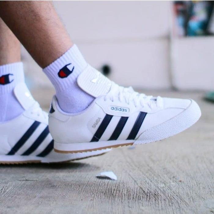 ADIDAS SAMBA SUPER LEATHER WHITE NAVY ORIGINAL
