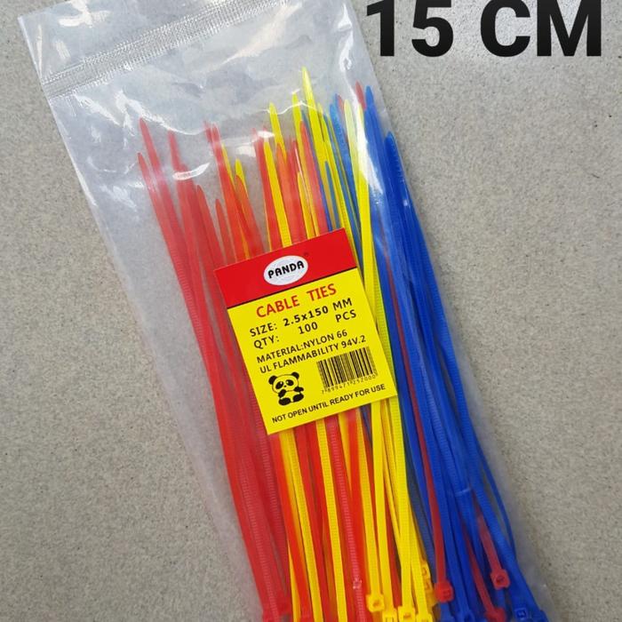 tali ripet panda 2 koma 5 x 150 mm 15 cm warna warni kabel ties tali k