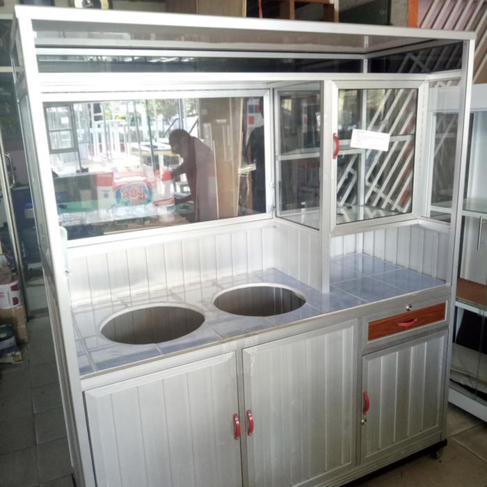 gerobak alumunium,gerobak mie ayam, gerobak bakso