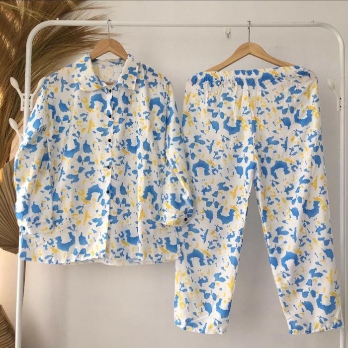 setcel rayon tie dye shean wanita setelan