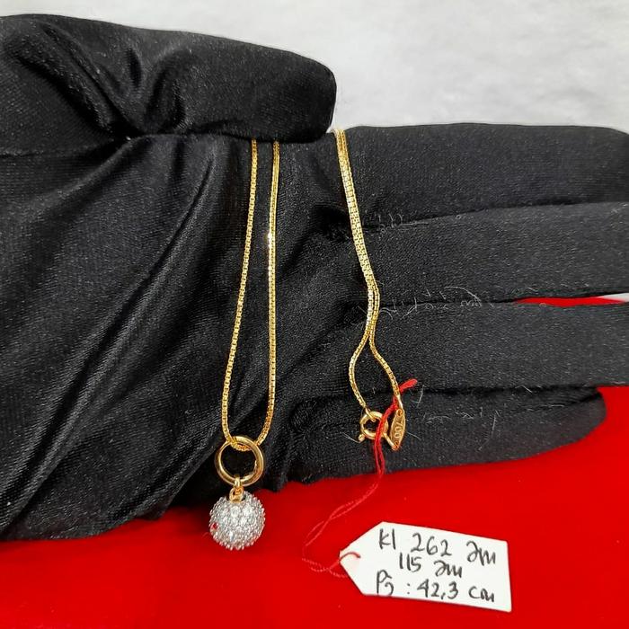 KL262JM115JM kalung emas model italy liontin bola disco full permata