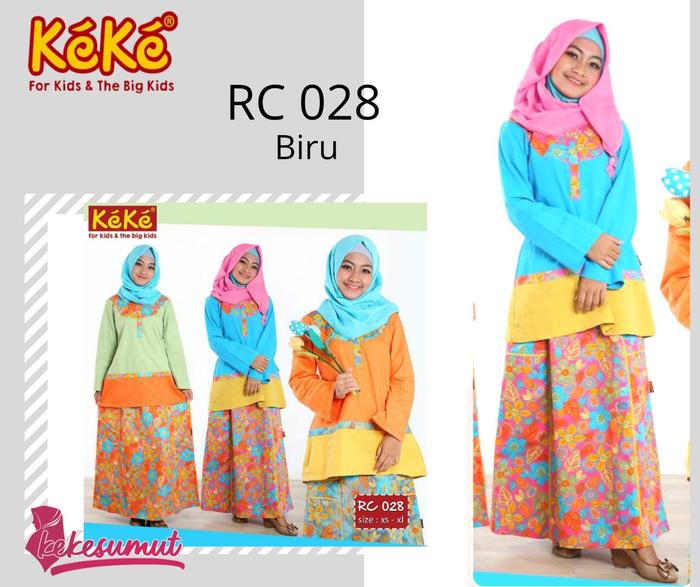 Kekesumut Baju Muslim Setelan Rok Blus Biru RC 028 KS01