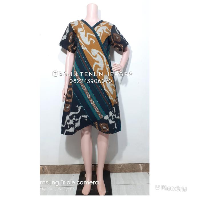 Dress murah tenun blangket jepara waru ethnic baju modern DTB 50