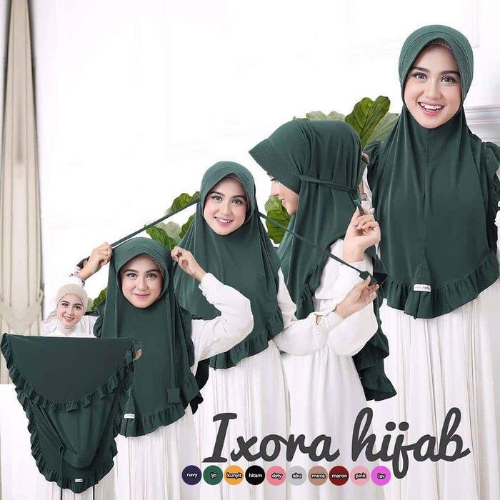 Hijab Jilbab Kerudung Bergo Tali Instan Khimar Ixora Talitha Syari