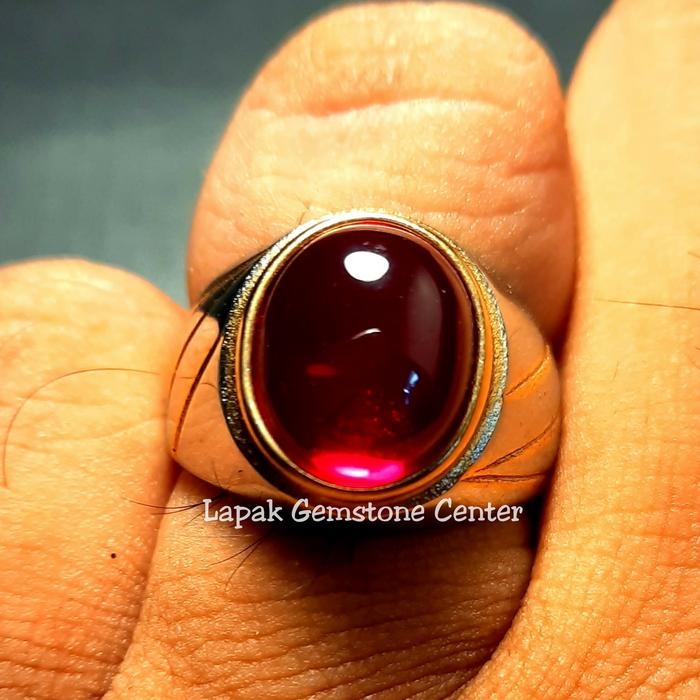 Cincin Batu Akik Merah Siam Rose Asli Bangkok Top Quality