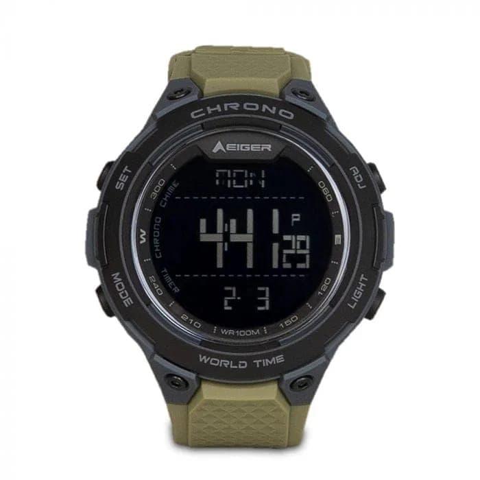 Jam Tangan Digital Pria Eiger Helicon 910005089 Olive Adventure Watch Water Resistant