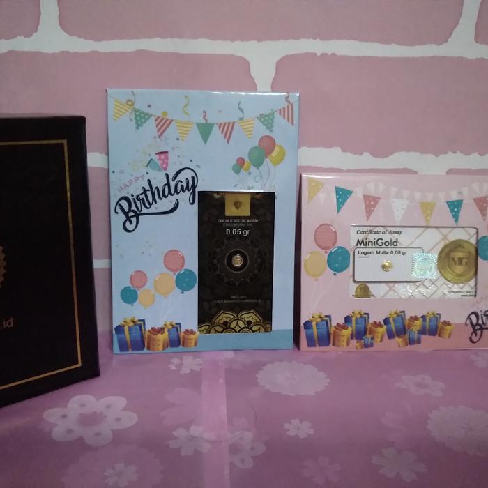 Minigold Black White Series Gift Series Amplop Antam Happy Birthday