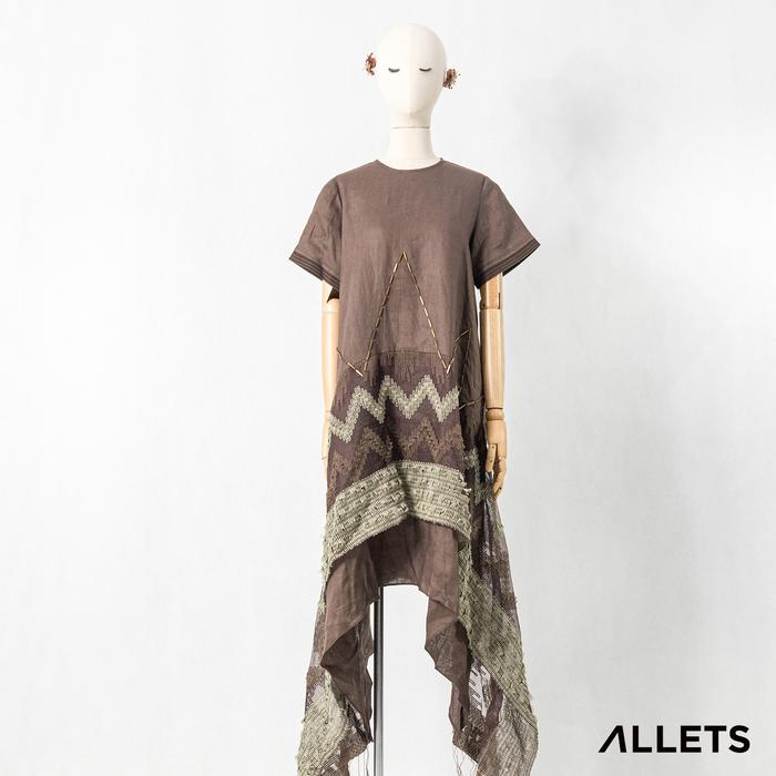 Dress SB 329 Songket Sutra - Brown
