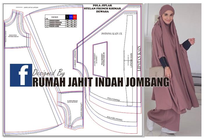 Pola Baju French Khimar