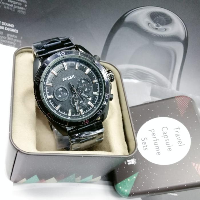 jam tangan Pria FS 8425 chronograph rantai hitam