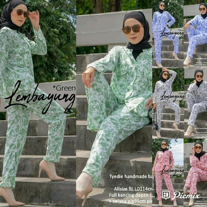 es Stelan One set Lembayung Hitam Biru Peach Hijau