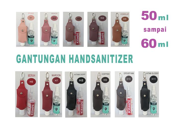 Gantungan Handsanitizer 50-60ml | H001 Leather | Gantungan Kunci kulit