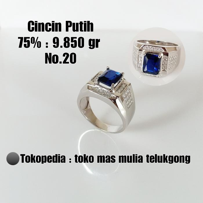 Cincin Pria Emas / Mas Putih 75% Berat 9.850 Gram No.20