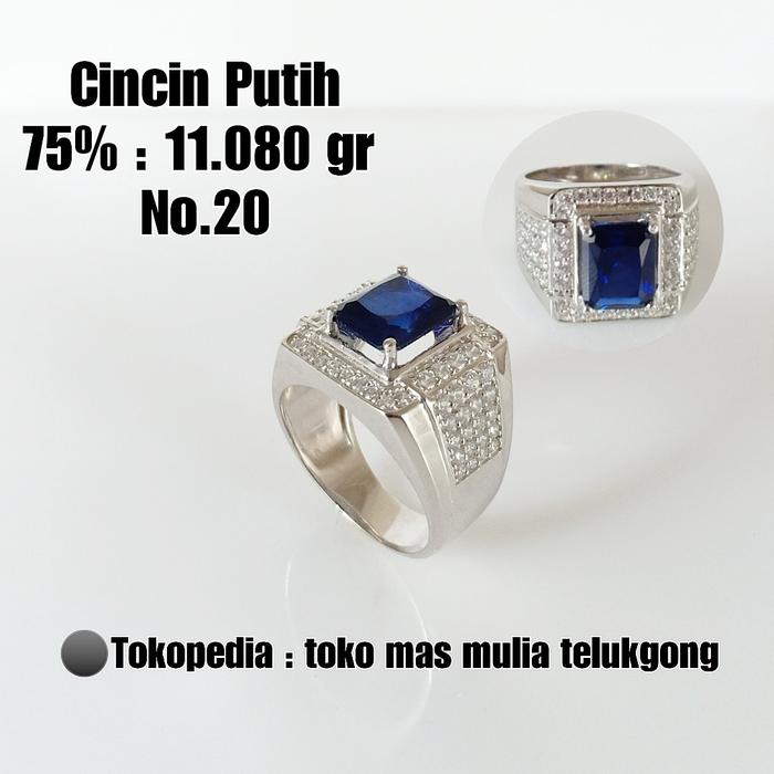 Cincin Pria Emas / Mas Putih 75% Berat 11.080 No.20