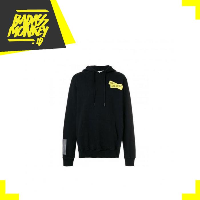 OFF WHITE FIRETAPE HOODIE SS18 BLACK YELLOW