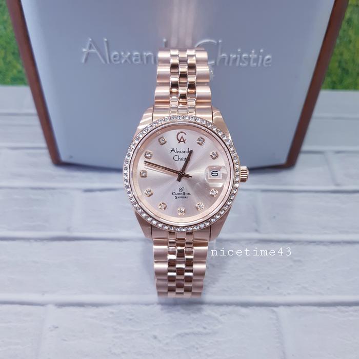 jam tangan alexandre christie wanita 5012LH RG model rolex