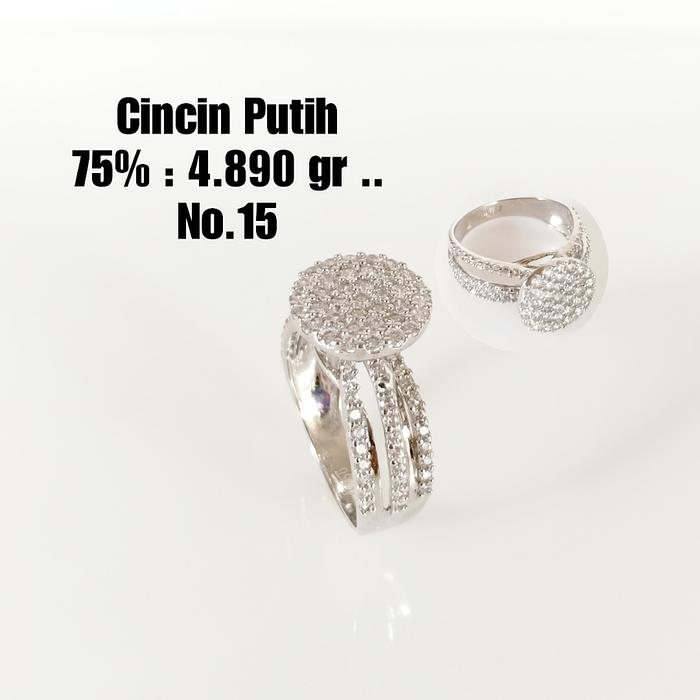Cincin Emas / Mas Putih 75% Berat 4.890 Gram No.15