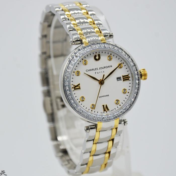 CHARLES JOURDAN CJ1007-2113S - Jam Tangan Wanita Original Silver Gold
