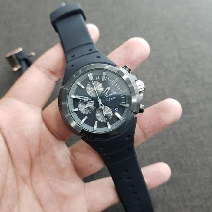 Alexandre Christie Original AC6566 Black Jam Pria Original