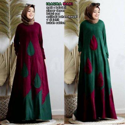 AP Isaura maxi, pakaian gamis kekinian, Dress muslim wanita fashion