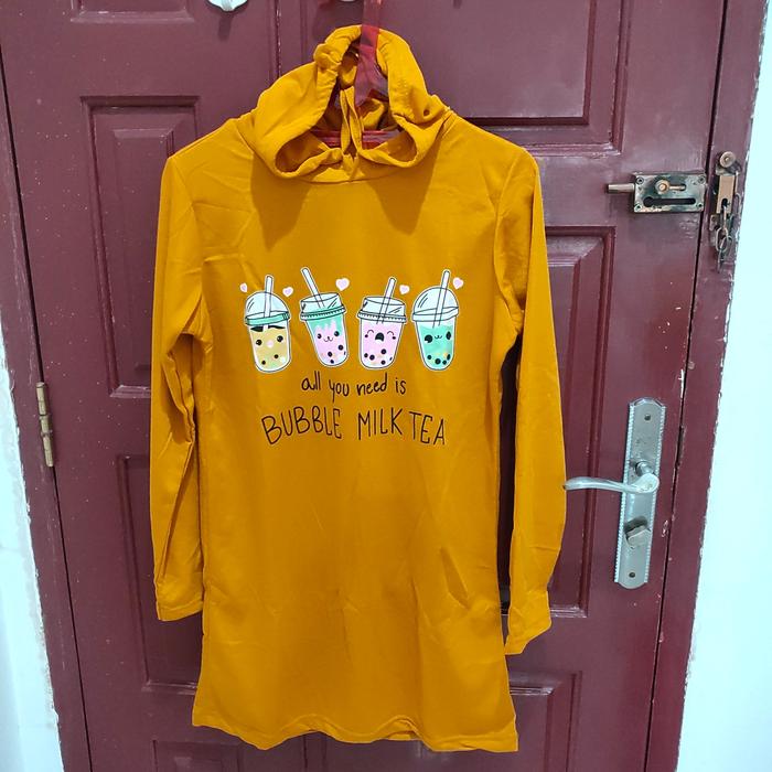 kaos hoodie lengan panjang wanita