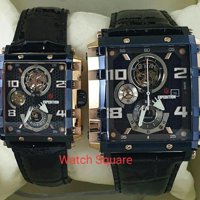 Jam Tangan Couple Original Expedition E6757 Blue Rosegold ORIGINAL